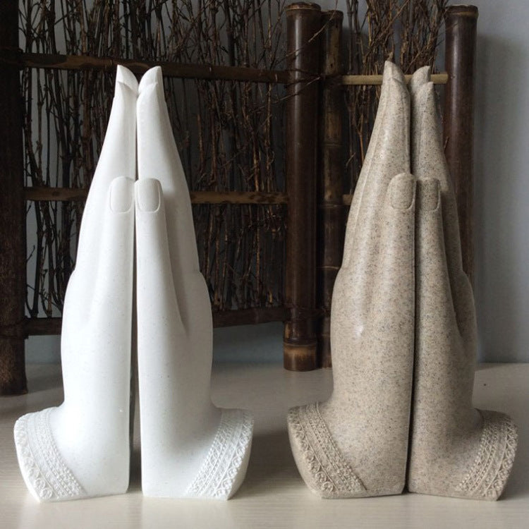 Escultura de Mano de Buda en Resina Creativa para Decoración del Hogar