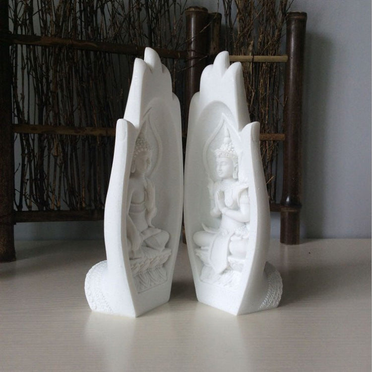 Escultura de Mano de Buda en Resina Creativa para Decoración del Hogar